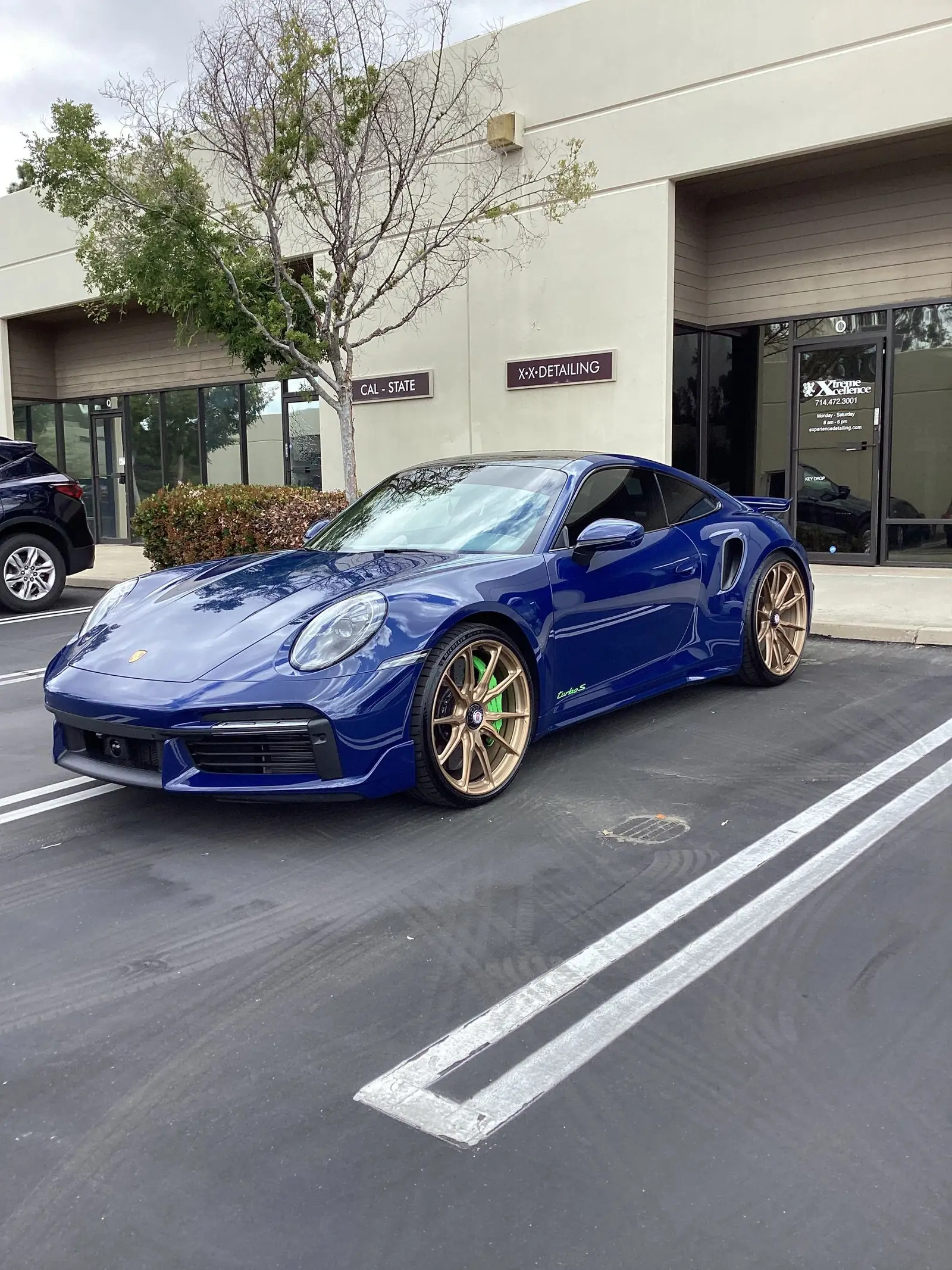 Blue Porsche 911 Turbo S detailed and ready for collection
